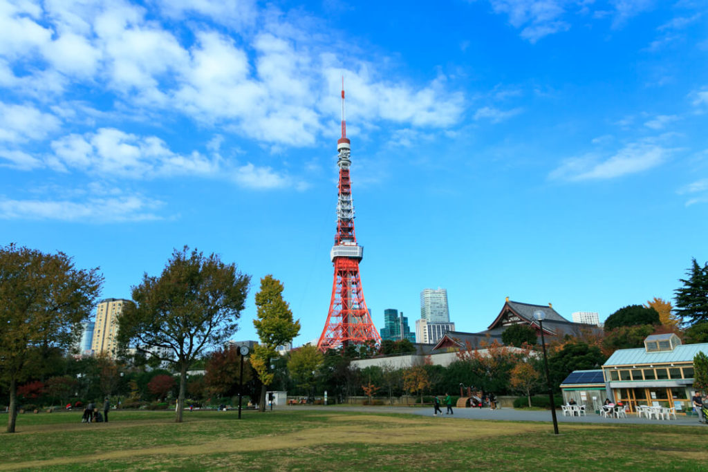 東京タワーと芝公園